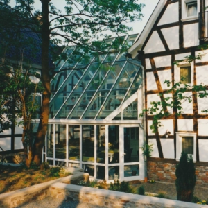 Objekt 316 - Verbindung zweier Fachwerkhäuser am Hotel Malerwinkel in Bergisch Gladbach (Baujahr 1991)